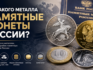 Из какого металла памятные монеты России?