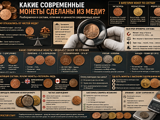 Какие современные монеты сделаны из меди?